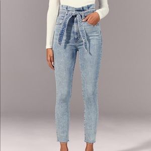 High waist paperbag jeans